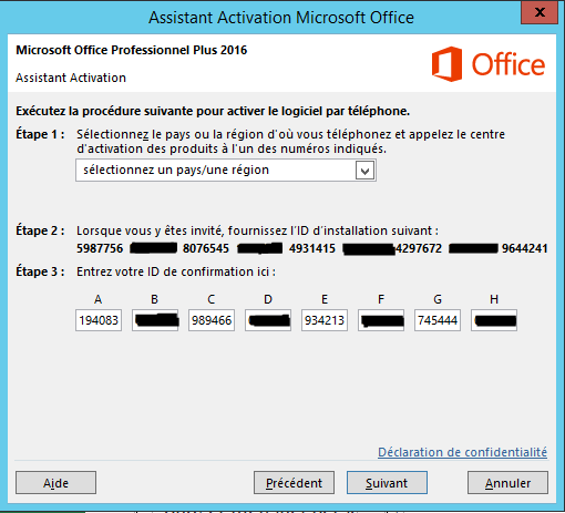 Comment saisir la clé d'activation Microsoft Office?