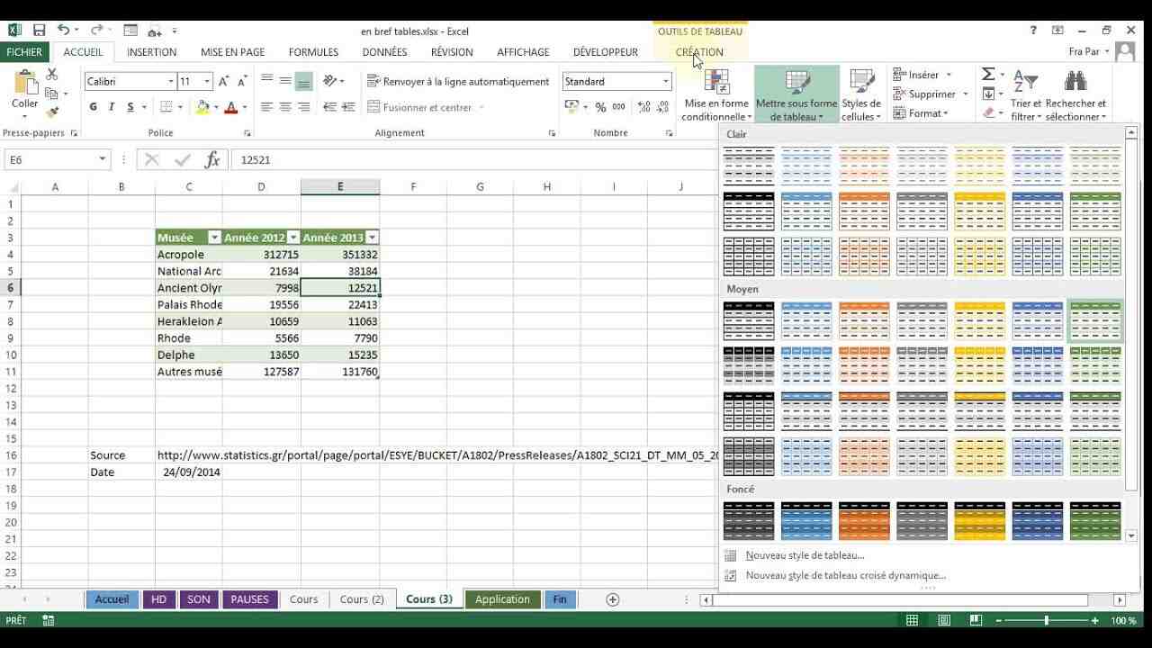 Comment apprendre rapidement Excel?